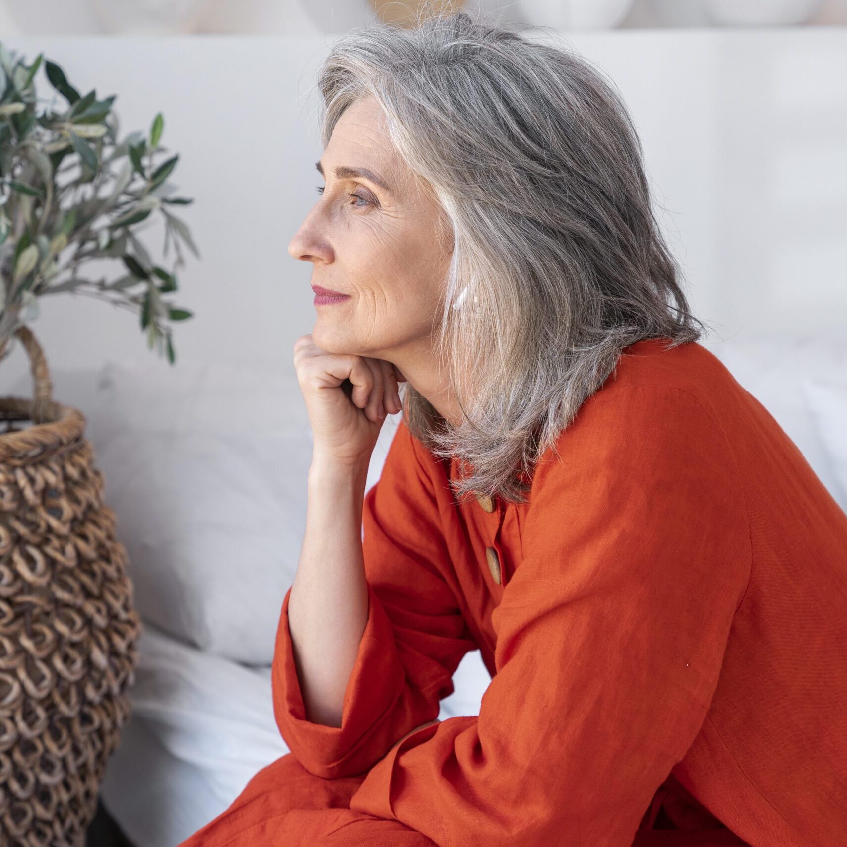 portrait-senior-woman-wearing-red-shirt